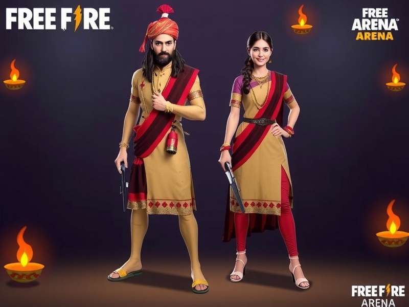 Free Fire Arena Diwali themed skins with traditional Indian attire